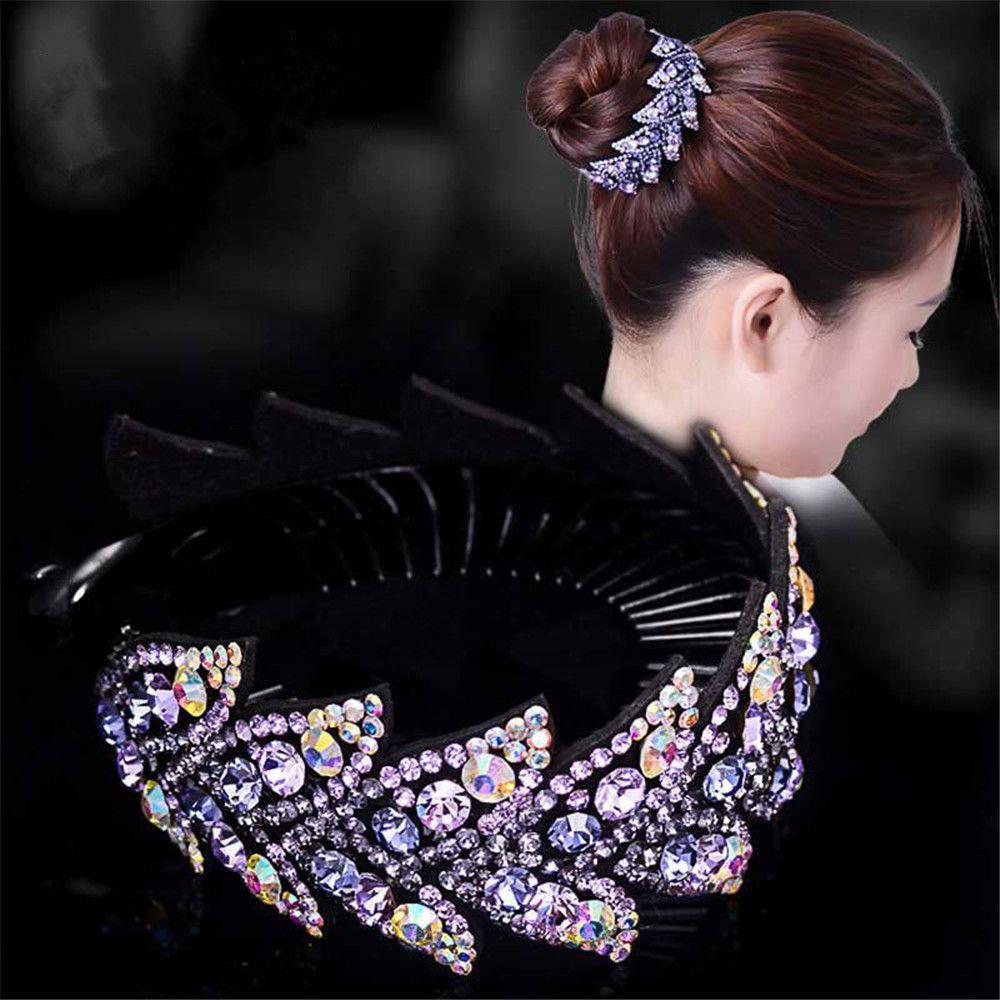 Expanding Hairpin Flowers Hair Clips Rhinestone Hairpins Bird Nest Twist Clip Crystal Hair Claw