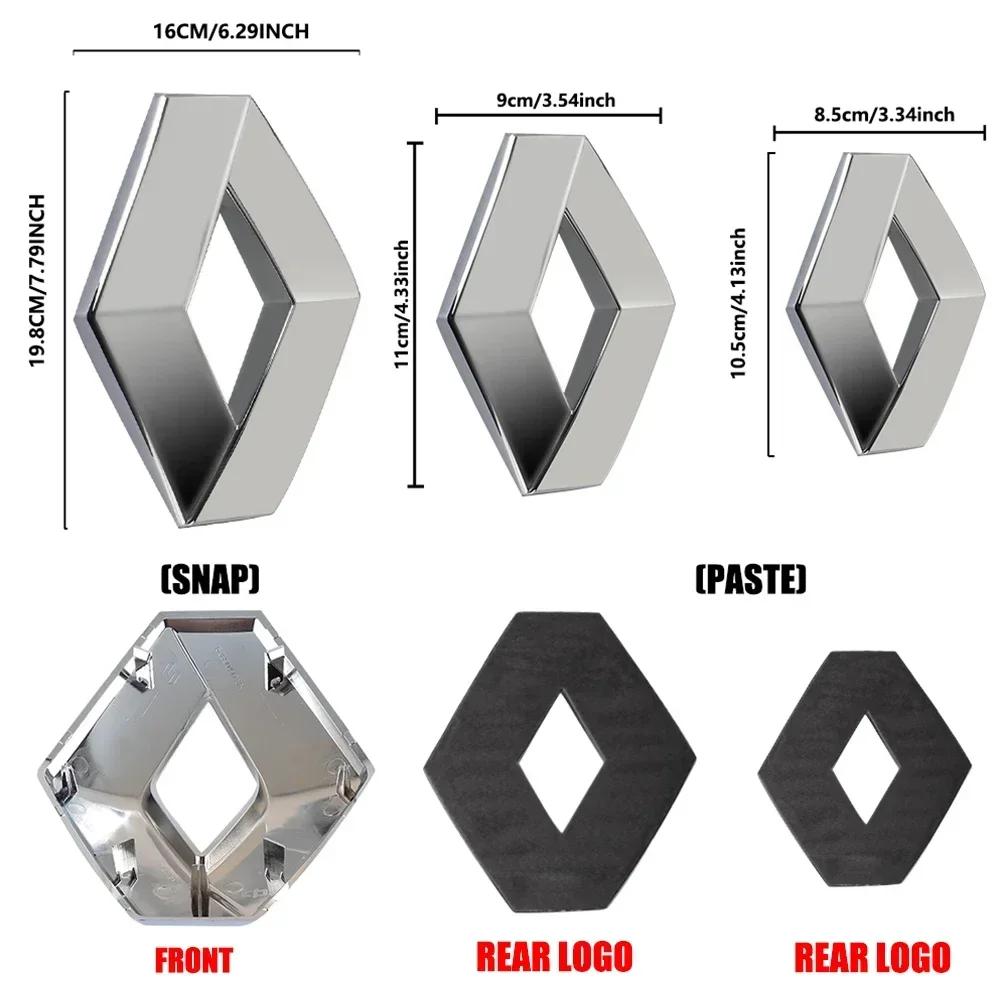 Hub Caps For Renault Koleos Kadjar Captur Megane Talisman Espace Clio Zoe 1pcs 3D Styling Car Front Hood Emblem Rear Trunk Badge