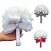 Bridal Ribbon Rhinestones Fake Artificial Flower Bouquet Wedding Banquet Decor