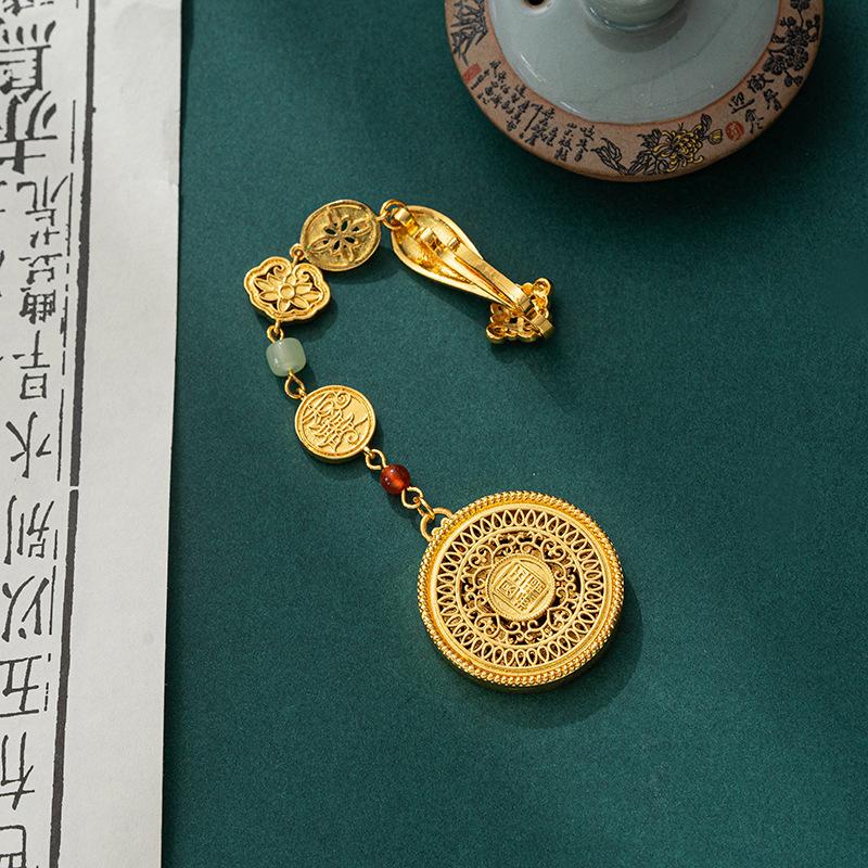 Имитация жемчуга Женское украшение Ханфу Ювелирные изделия Длинная подвеска-кисточка Аксессуары для ципао Сплав Ципао Прессованный лацкан