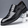 Men's Leather Shoes Business Dress Korean Version Black 2021 New Autumn Soft Surface Platform Wedding Groom Shoes