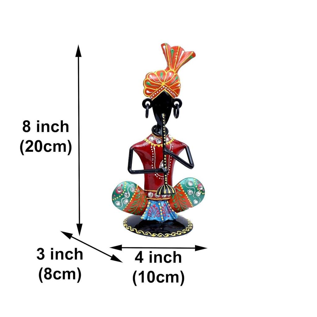 Набор для демонстрации музыкантов Раджастана из 3 музыкантов племени, железная статуя, украшение стола, предмет для гостиной, дома, офиса, подарков