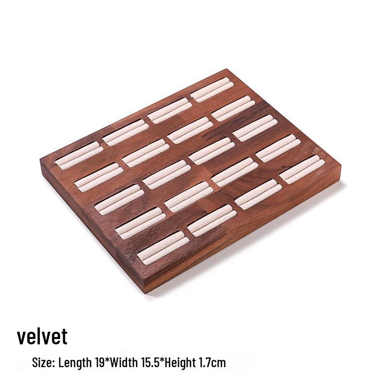 Walnut Jewelry Display Stand Set: Ring Tray & Necklace Mannequin