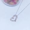 Mosanite New Product Fashionable and Versatile Commuter Ladder Square Full Diamond Heart Shaped Diamond Necklace