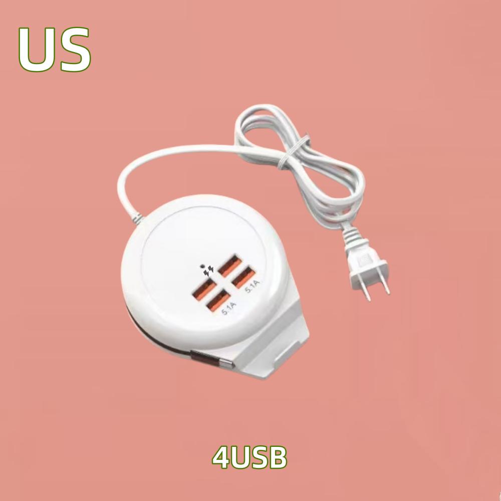 Зарядное устройство USB C, 4 порта с кабелем типа C, высокоскоростная настенная розетка 5,1 А, адаптер для быстрой зарядки мобильного телефона, удлинитель USB-концентратора для дома