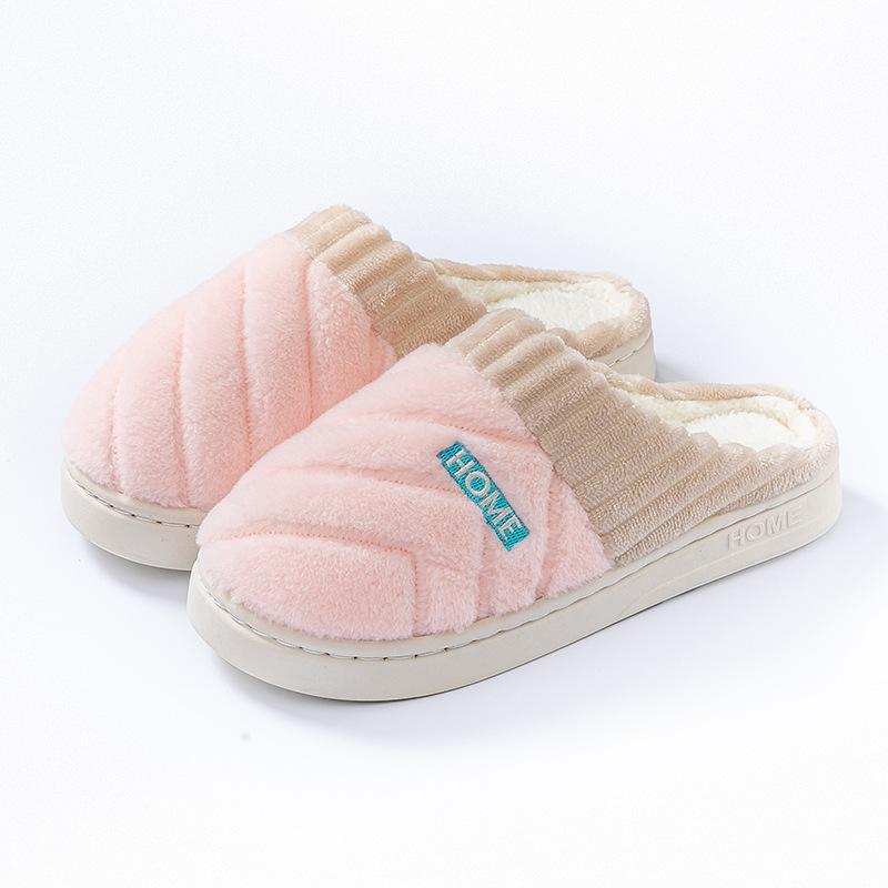 Пара хлопковых тапочек, новые плюшевые теплые домашние осенне-зимние хлопковые швабры для дома 2025, нескользящие
