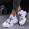 Fashion Print Women's Platform Sneakers 2024 Breathable Knitting Autumn Sock Shoes Woman Comfort Soft Sole Non-Slip Sports Shoes