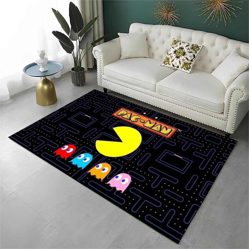 Ретро Ковер-Игрок P-Pacman Нескользящий Ковер для Гостиной, Спальни, Игровой Комнаты, Мягкий Ковер-Подстилка для Пола Домашний Декор Ковер для Детской Комнаты Подарок