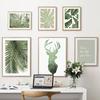 Canvas Painting Palm Leaves Green Plants Deer Abstract Nordic Posters And Prints Wall Art Pictures For Living Room Home Decor