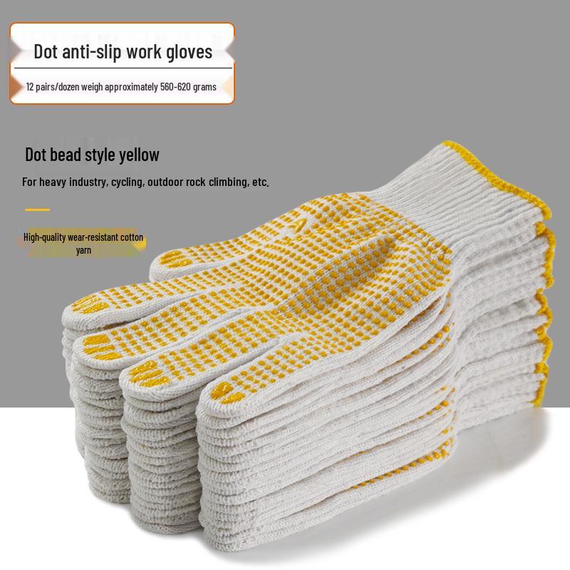 Durable Non-Slip Cotton Work Gloves for Men and Women