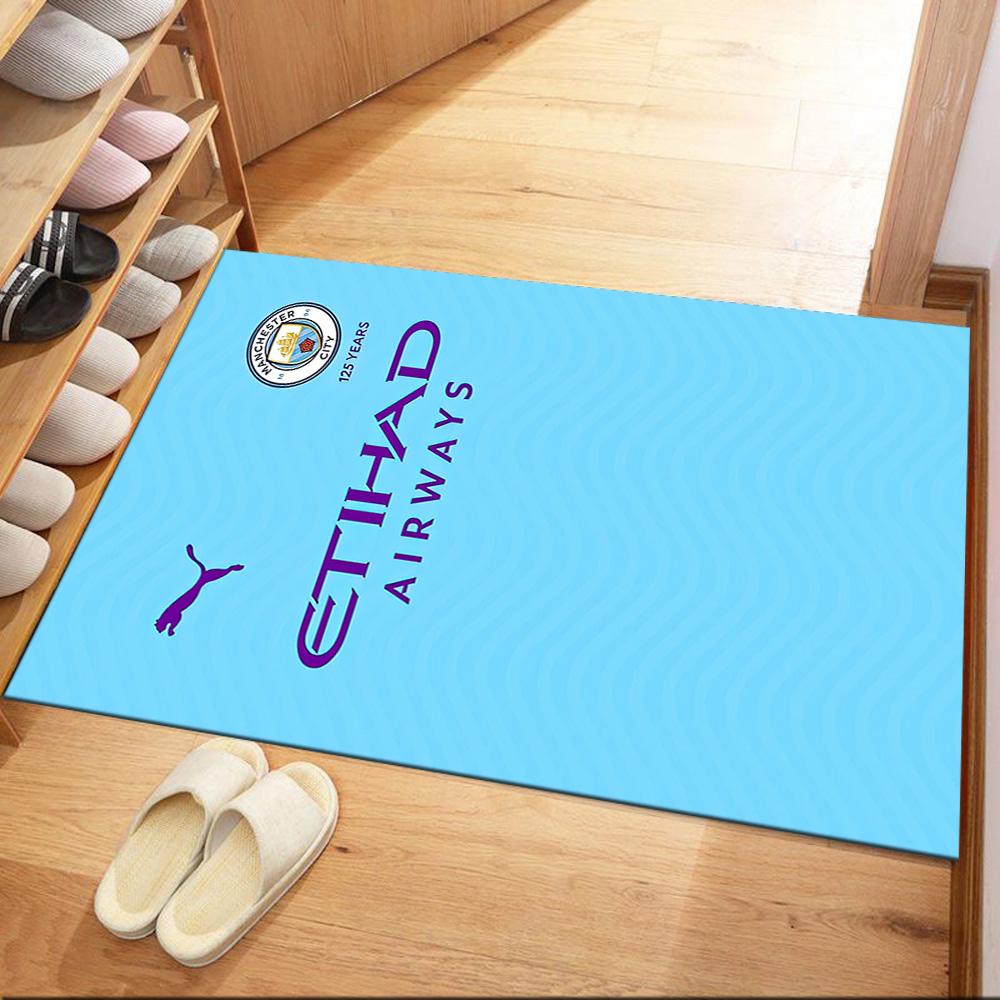 Manchester City Floor Mat Suitable For Living Rooms Playrooms Kitchen Foyer Antislip Carpet Anime Office Decor Wedding Party Gift