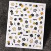 Laser Gold Maple Leaf Abstract Line Self-Adhesive Nail Sticker 3D Bronzing Simple Sweet And Cool Nail Sticker