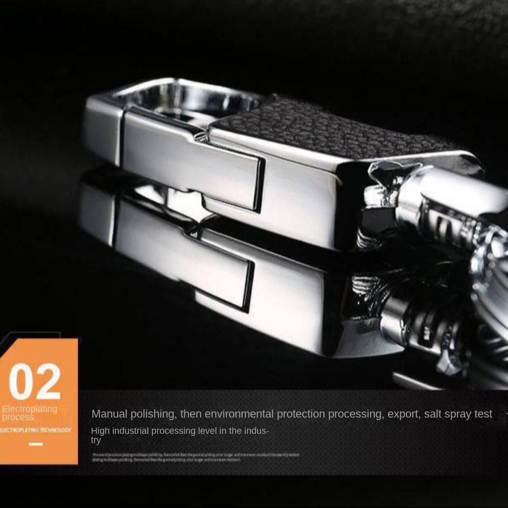 Metal Leather Key Chain Rotatable Key Holder Rings Buckle Car Keyring Boy Friend