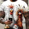 Новая летняя мужская модная футболка с принтом граффити в виде цыпленка, мужская футболка, топ