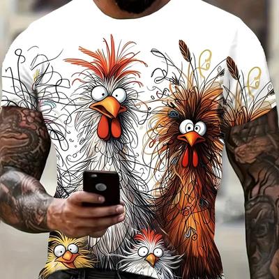 Новая летняя мужская модная футболка с принтом граффити в виде цыпленка, мужская футболка, топ