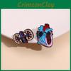 Trendy Human Organ Inspired Metal Brooch Heart And Brain Shape Fashion Pin