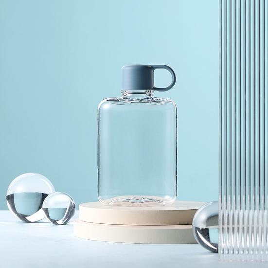 Water Cup 360/500ml Flat Water Bottle BPA Free Portable Pocket Size Water Container Transparent Drinkware
