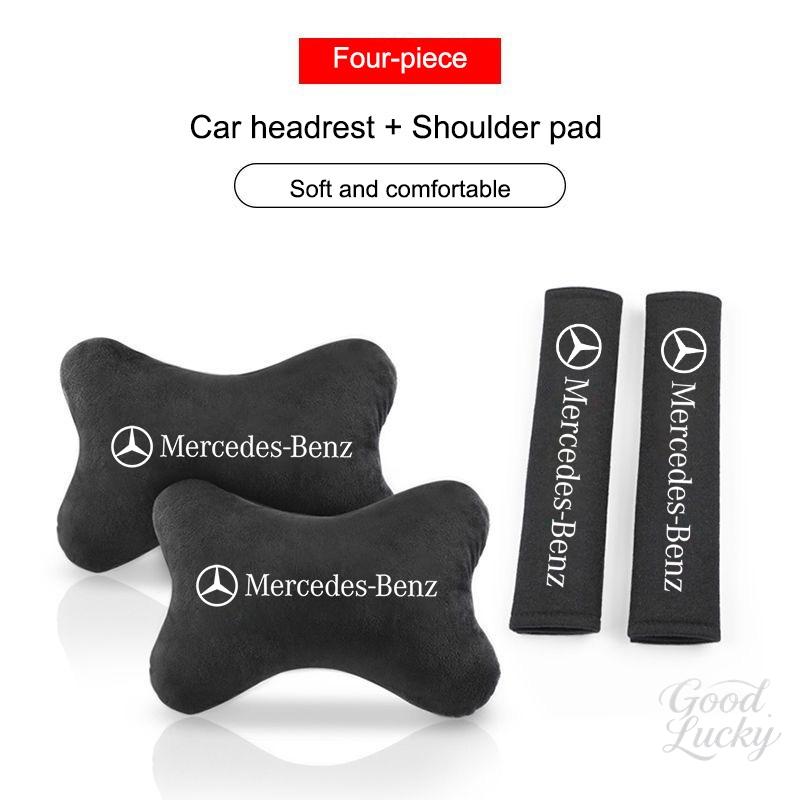 CQL1 Car Headrest Neck Pillow Seat Belt Shoulder Pad protection Cover For Mercedes Benz A C E S G Class GLC CLE CLA GLB GLS W177
