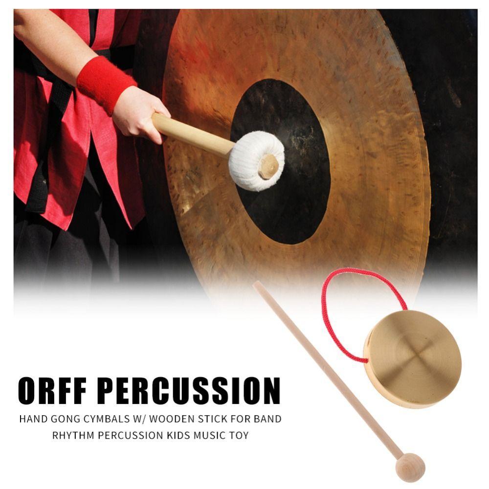 Toys With Wooden Stick Percussion instrument Hand Gong Gongs Drums Copper Cymbals Instrument Toy
