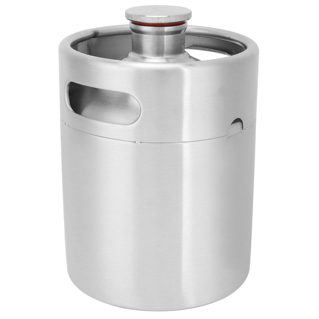 2L Beer Keg Mini Stainless Steel Beer Barrel with Spiral Lid for Home Brewing Accessory