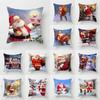 Christmas Santa Claus Pattern Square Throw Pillow Cover Home Living Room Sofa Decoration Cushion Cover Pillow Cover