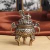 Kirin Feng Shui Incense Burner Ornament Pure Copper Statue Figurine Wealth Brass Decor Chinese Pi Ornament