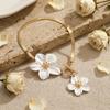 Golden Oil-Dripped Foot Chain Adjustable Beach Jewelry Simple Flower Pendant Anklet  Summer