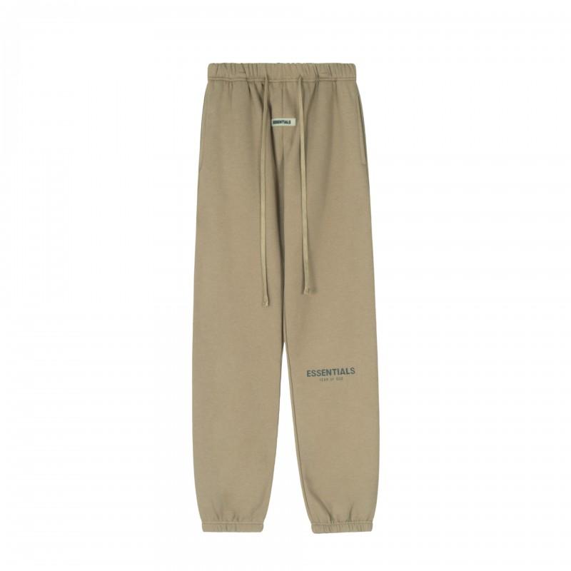 FOG ESSENTIALS Mens Fleece Sweatpants Letter Print Casual Trousers Elastic Waist Straight Fit