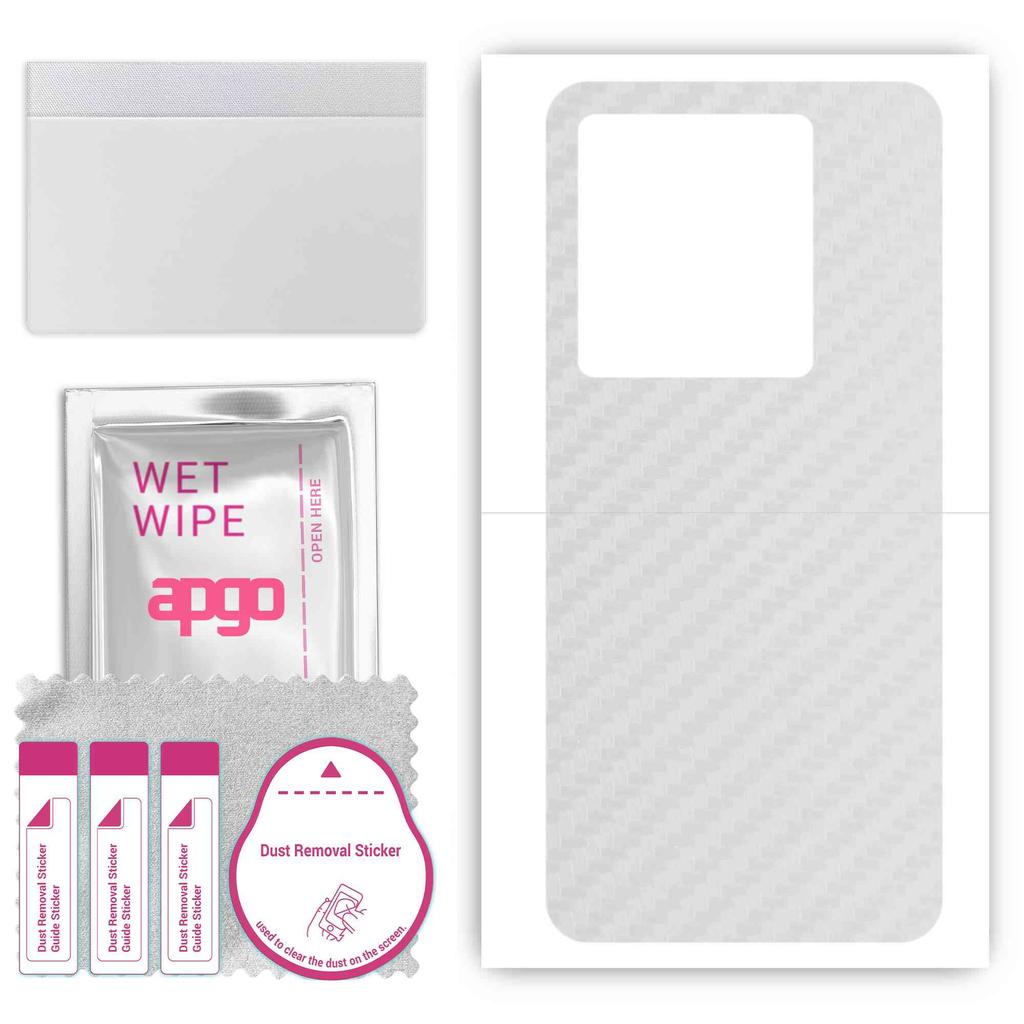 apgo Protective Skin Sticker for the Back Compatible with Vivo IQOO Neo7 Racing Edition, Wrap Film, Foil, Vinyl - Pattern Transparent Carbon