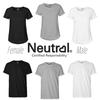 Organic Neutral Tee Cotton Men Women Rolled Out Sleeves Curved Hem Discounted