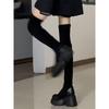 Muffin Bottom Over Knee Boots Women's Height Increasing Boots Thick Bottom Suede Elastic Boots Super Tall Knight Boots Ins Tide