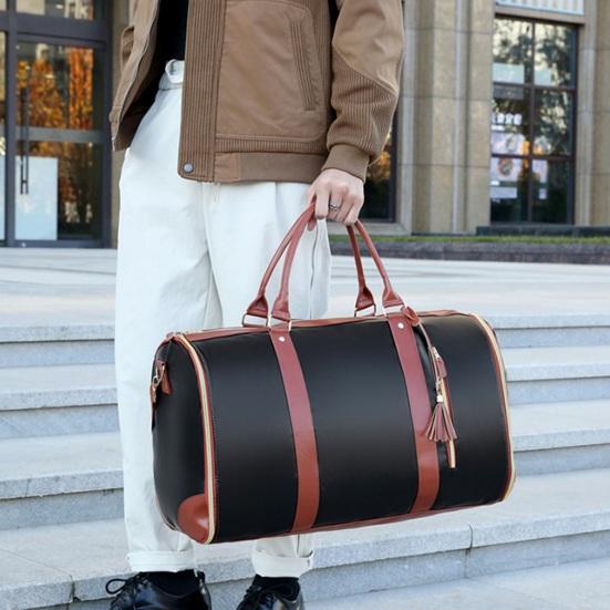 Складная дорожная сумка с несколькими отделениями, водонепроницаемая искусственная кожа, надежная дорожная сумка с ручкой и плечевым ремнем, не мнется