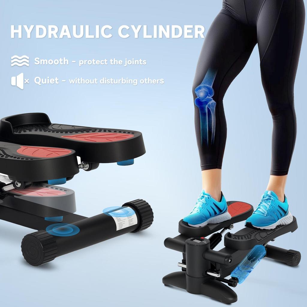 SPORTNOW Compact Stepper for Training, Fitness-Stepper with LCD Monitor and Non-Slip Pedals