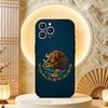 Чехол для телефона с национальным гербом и флагом Мексики для iPhone 17,16,15,14,13,12,11,Pro,Max,Plus,E,Air,Mini, Защитный черный чехол