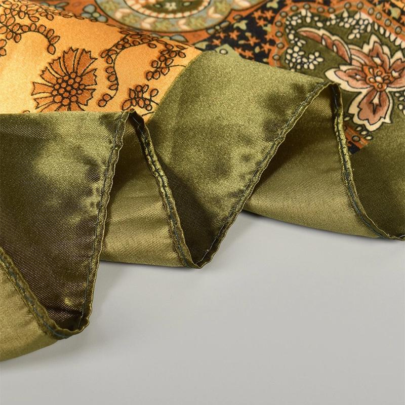 90X90CM Luxury Retro Brand Square Scarf for Women Sunscreen Beach Kerchief Hijab Girl All Seasons Scarves Lady Bandana Headband