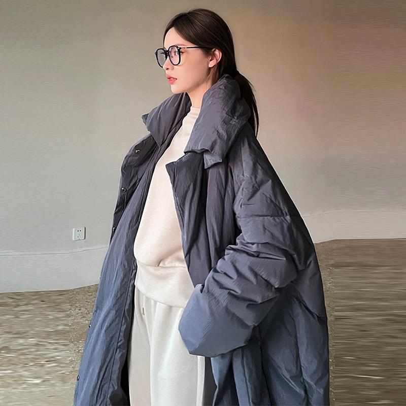 Зимняя теплая длинная куртка-пуховик большого размера для женщин, свободное утолщенное хлопковое пальто