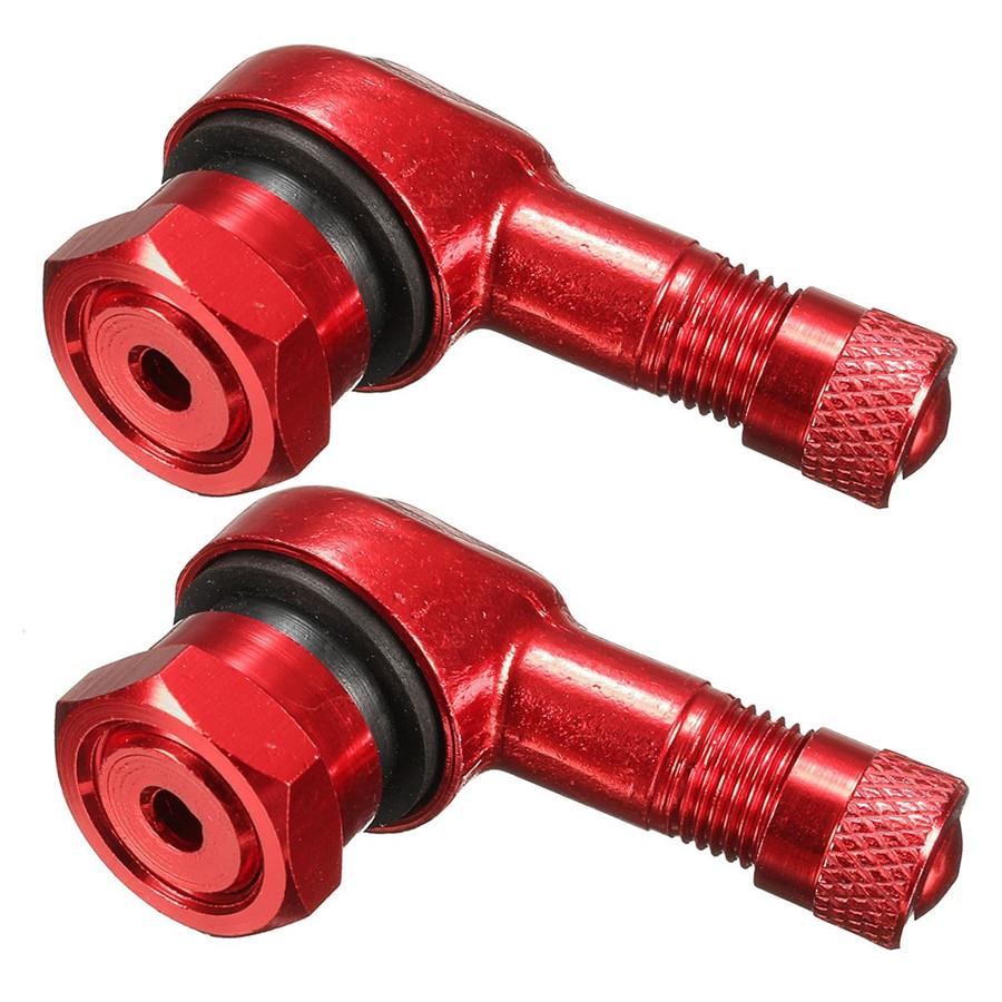 2PCS 11.3mm CNC Aluminum Red Motorcycle 90 Degree Rim Wheel Tire Valve Stems