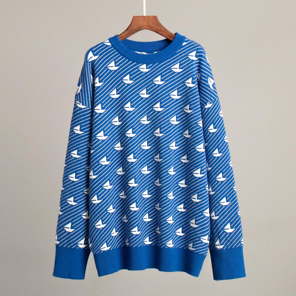 Женские свитера осень-зима свободные объемные вязаные свитера-пуловеры повседневные топы с длинным рукавом и круглым вырезом легкие свободные милые свитера для женщин