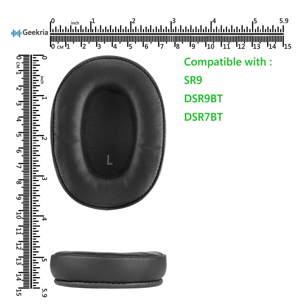 Geekria Ear Pads QuickFit Compatible Pads Compatible with Headphones Pads Cups Audio-Technica ATH-SR9 ATH-DSR9BT ATH-DSR7BT Ear/Ear (Protein