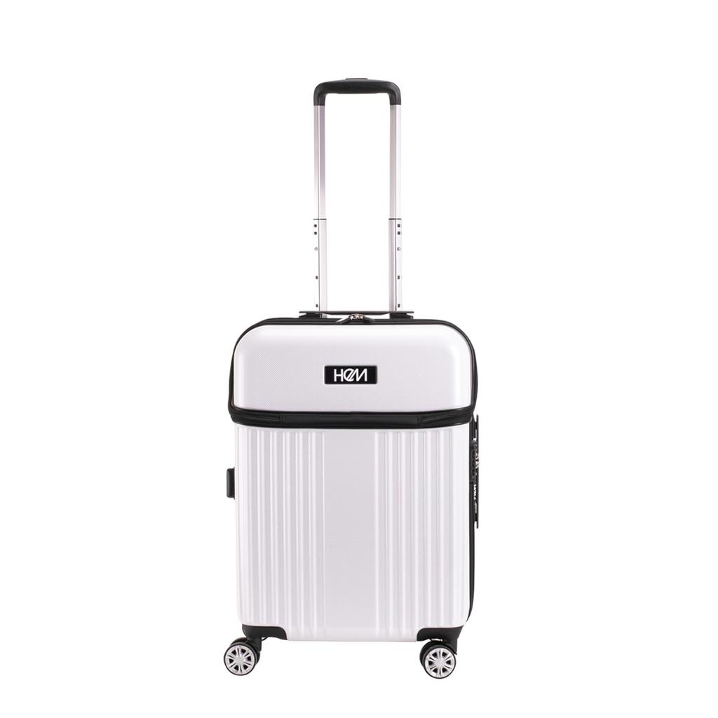 Чемодан для переноски, белый ободок, размер M, удлинение, жесткая сумка для переноски, застежка-молния [HEM] 39-50700 TR-024-02