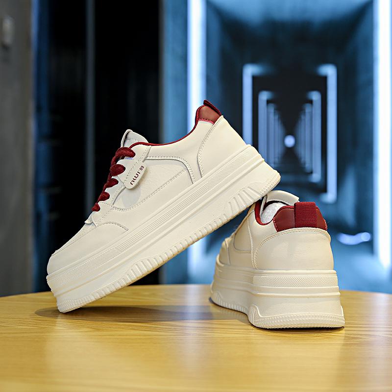 Туфли на платформе Muffin белого цвета, женские, новинка 2025 года, модные, универсальные, удобные, легкие, с круглым носком, на шнуровке, повседневные спортивные туфли