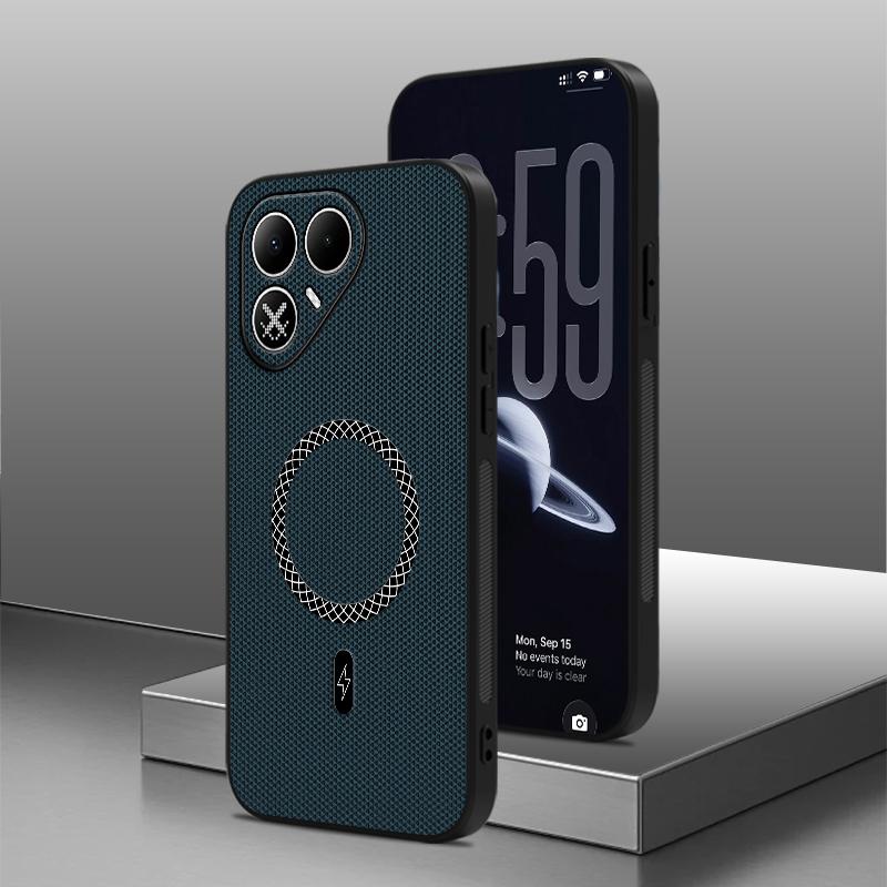 Для Tecno Pova8 5G Чехол Магнитный Матовый Бок Противоскользящие Полоски Кожаный PU Чехол, приятный для кожи Ударопрочный Для Magsafe Funda