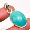 Amazonite Gemstone 925 Silver Plated Handmade Jewelry Pendant 1.51"