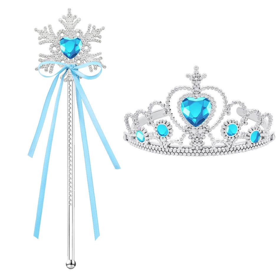 Elsa Sequin Classic Train Dress with Wig In Purple and Blue