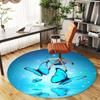 1pc Butterfly, Water Round Chair mat Area Rug - Non-Slip, Floor Mat for Office, Bedroom, home decor Christmas Gift p0811120