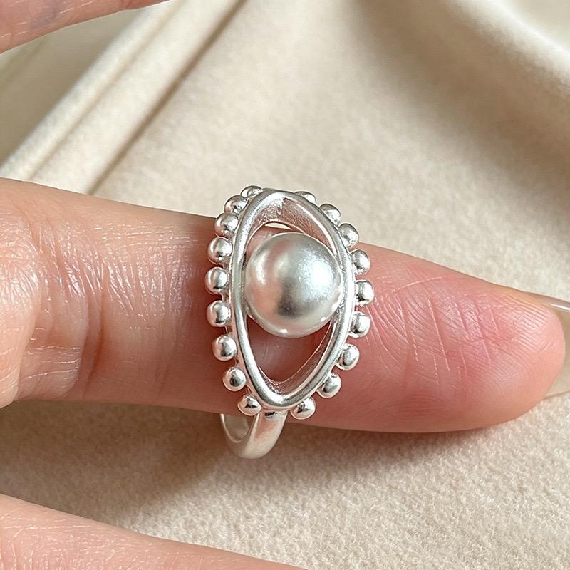 Xiaomi BF CLUB 925 Sterling Silver Ring For Women Jewelry Eye Ball Shape Open Vintage Handmade Ring Allergy For Party Birthday Gift
