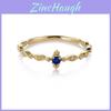 Elegant Yellow Gold Color Fine Wedding Engagement Crystal Ring Fashion Jewelry Women