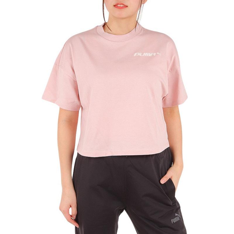 Puma Футболка с коротким рукавом и буквенным узором Core Heritage, женская, розовая 680702-47