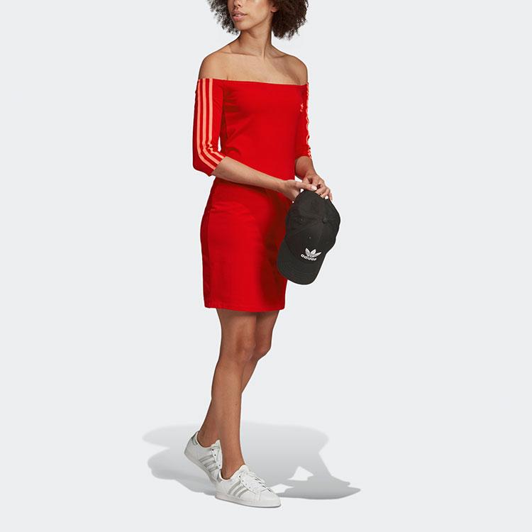 adidas Оригиналы Платье на плечо Женские платья Красный ED7522