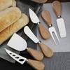 1Pc  Steel Stainless Cheese Knives With Bamboo Wood Handle Cheese Slicer Cheese